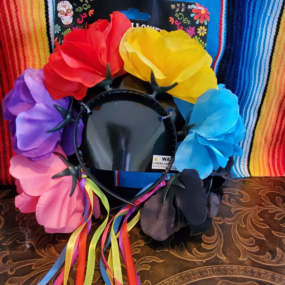 Day of the Dead flower headband crown